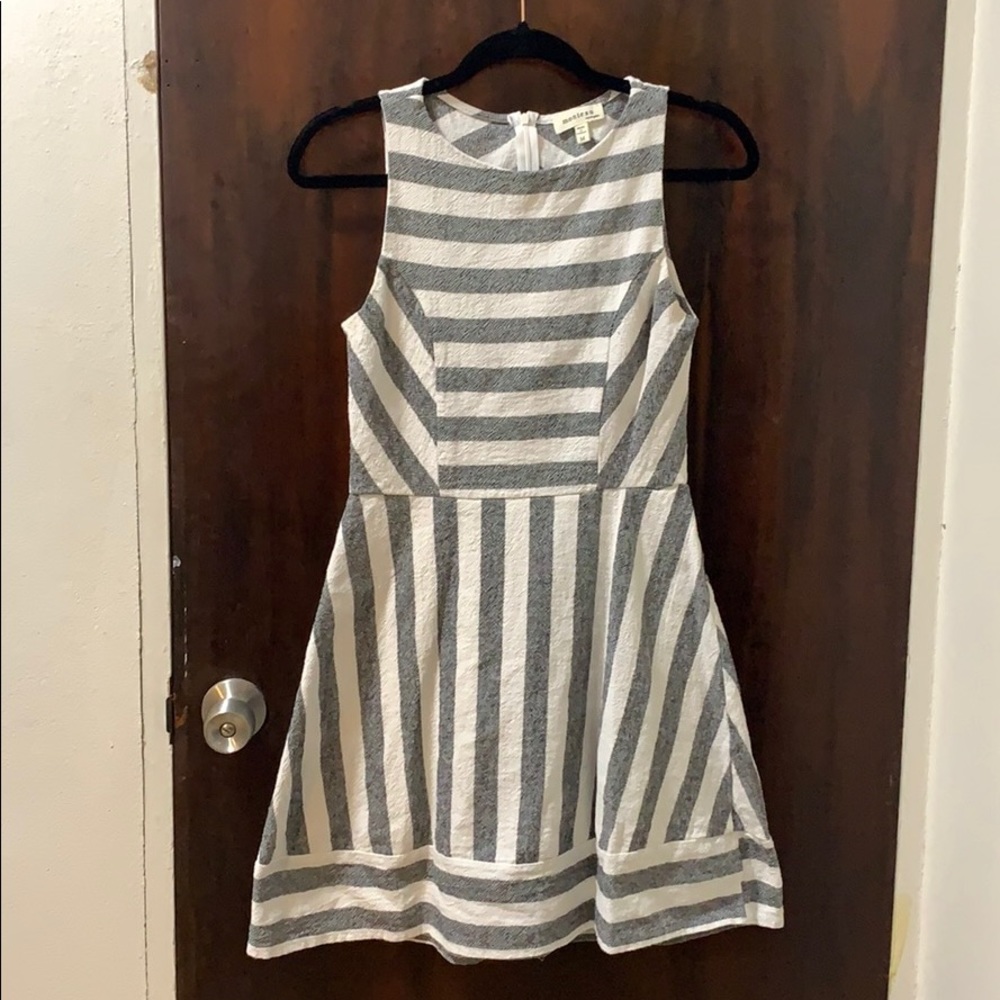 Gray & white striped dress
